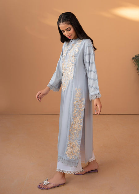 Bella Ice-blue kurti set 037