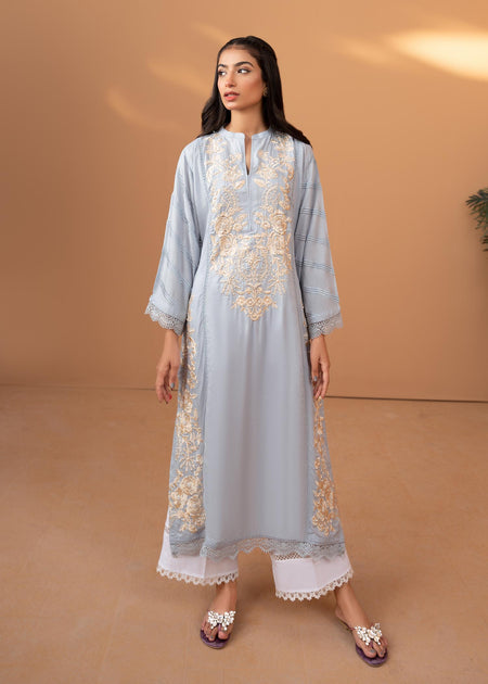 Bella Ice-blue kurti set 037