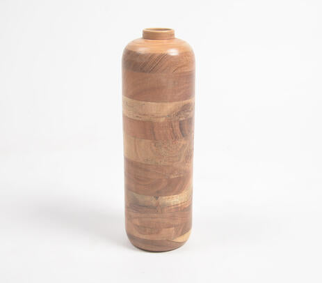 Acacia Wood Sleek Flower Vase