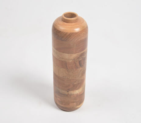 Acacia Wood Sleek Flower Vase