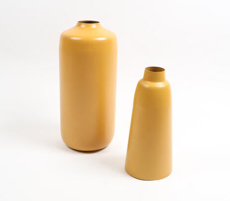 Solid tan flower vases (set of 2)