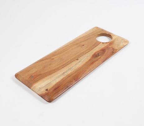 Classic rectangular raw wood chopping board