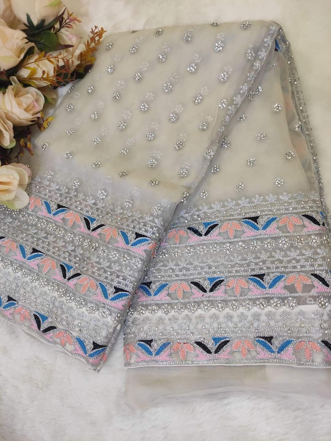 Sana - Aari Kashmiri Muslin Saree