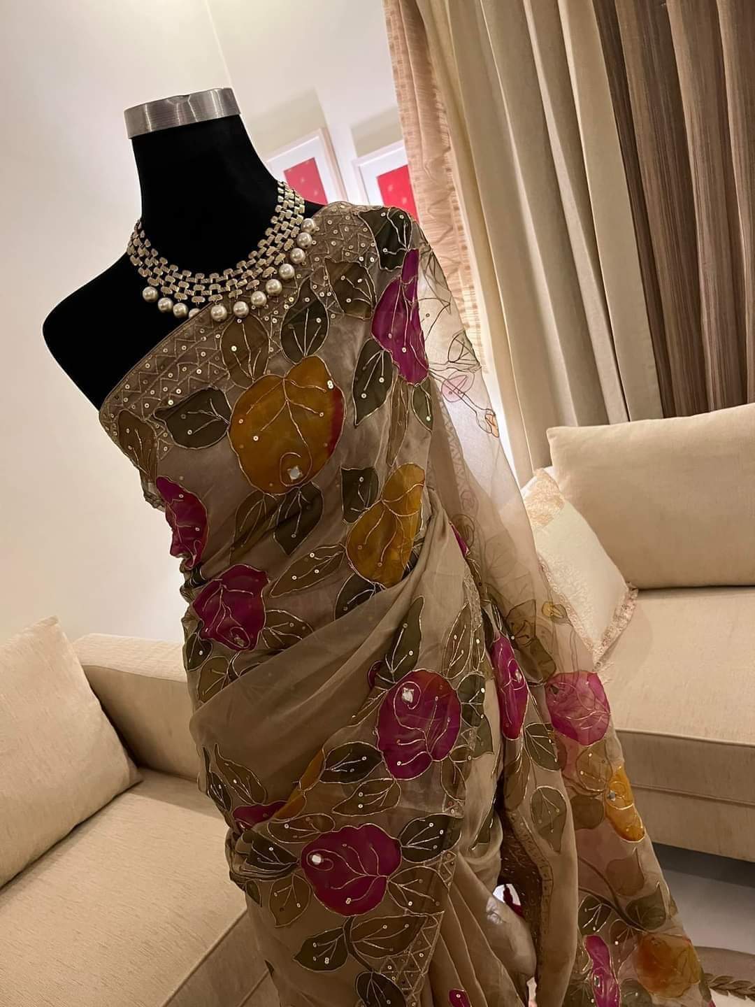 Tania - Hand-paint Muslin Saree