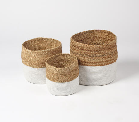 Hand-braided baskets (set of 3)