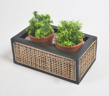 Wooden Terracotta Planter set