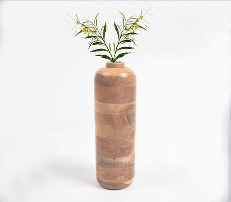 Acacia Wood Sleek Flower Vase