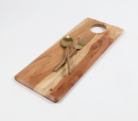 Classic rectangular raw wood chopping board