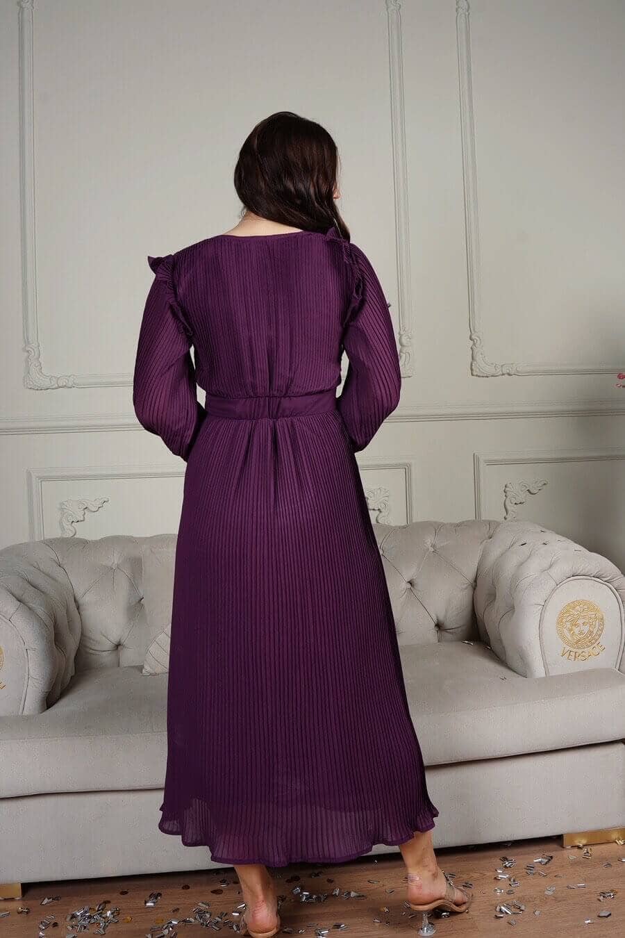 Frilly - Purple Pleated Dress 078