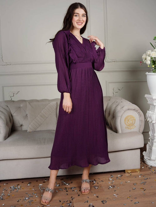 Frilly - Purple Pleated Dress 078