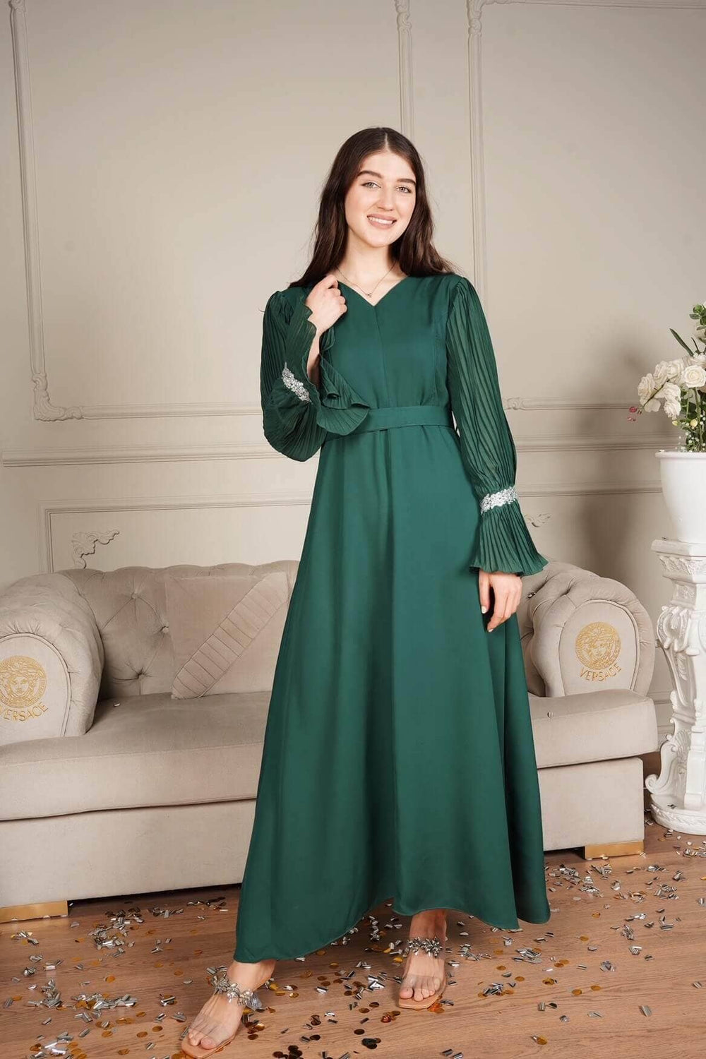 Green Long Dress - lilie 080