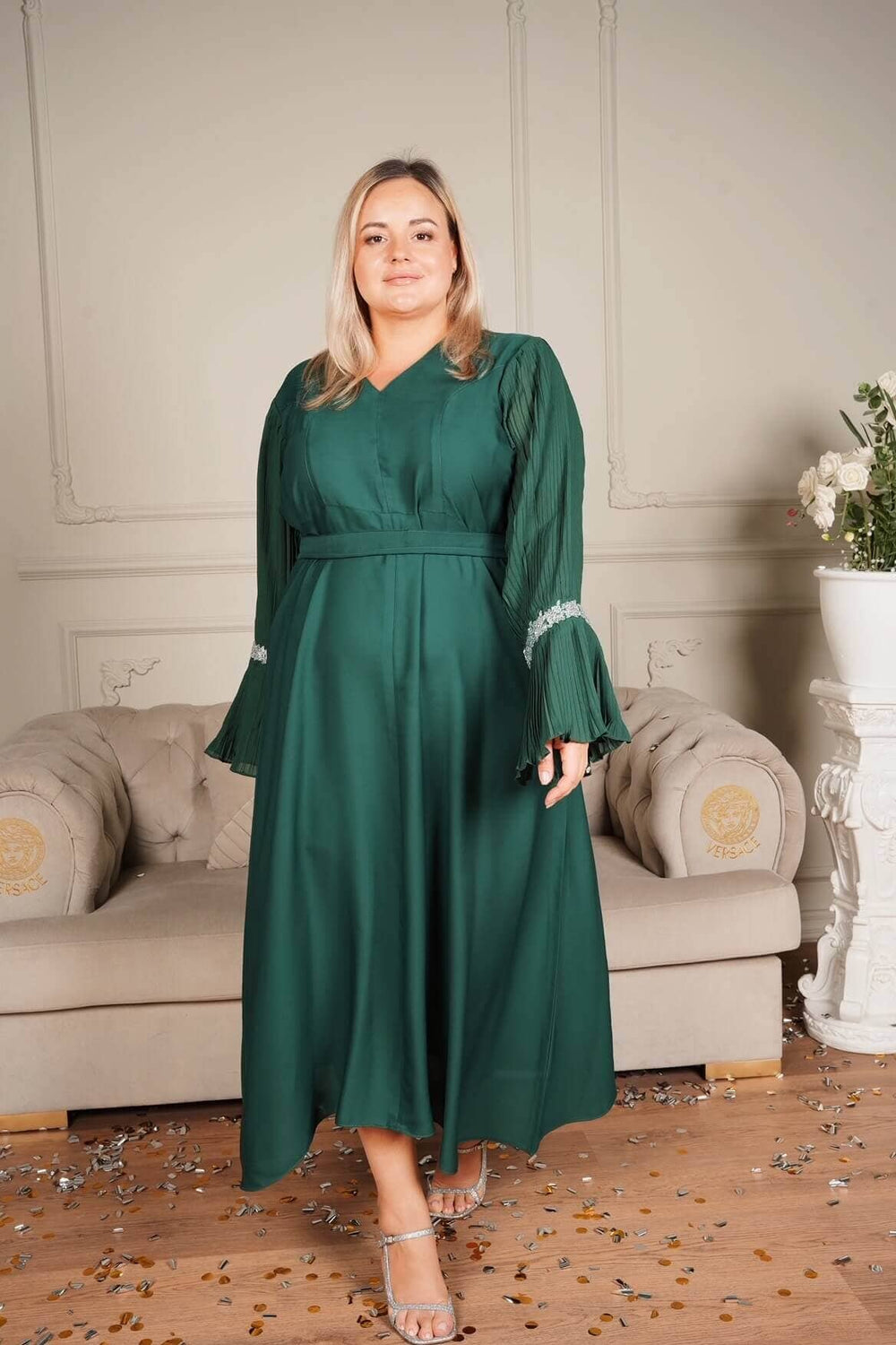 Green Long Dress - lilie 080