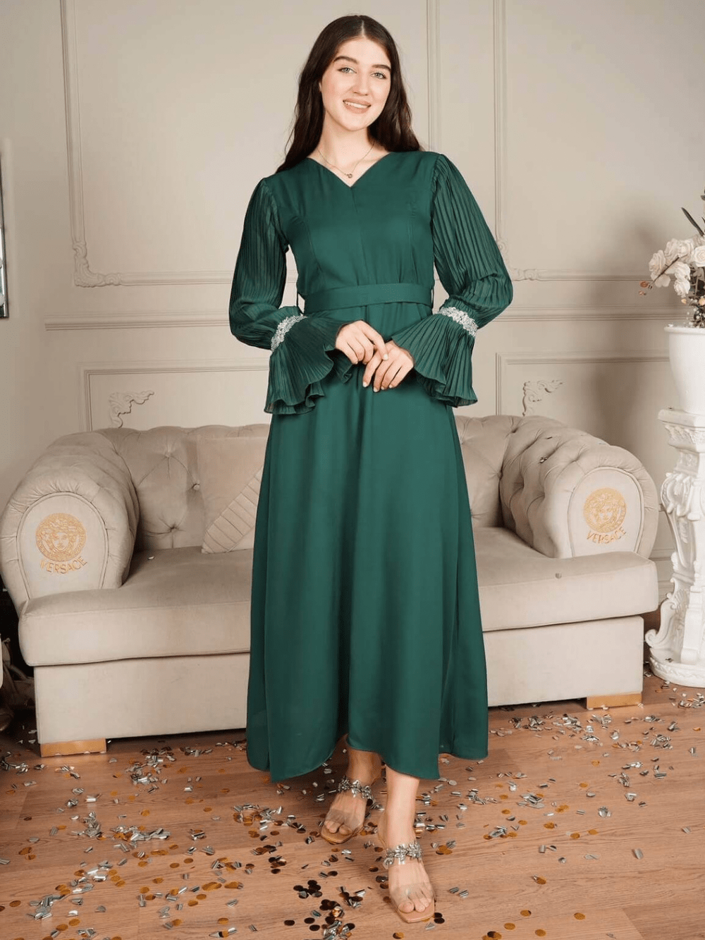 Green Long Dress - lilie 080