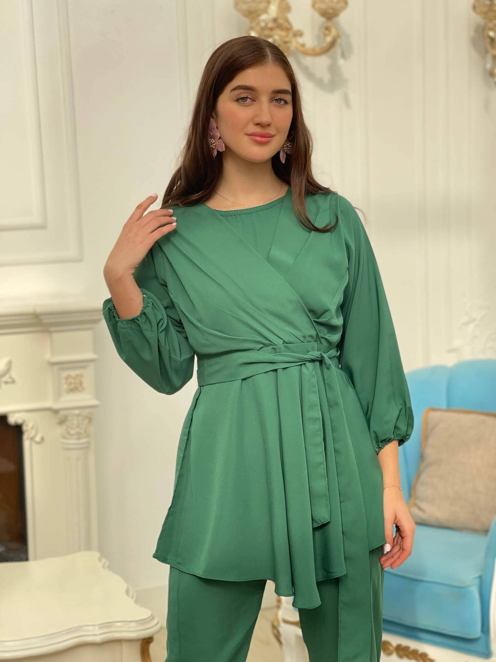 Emerald Green Co-ord Set 082